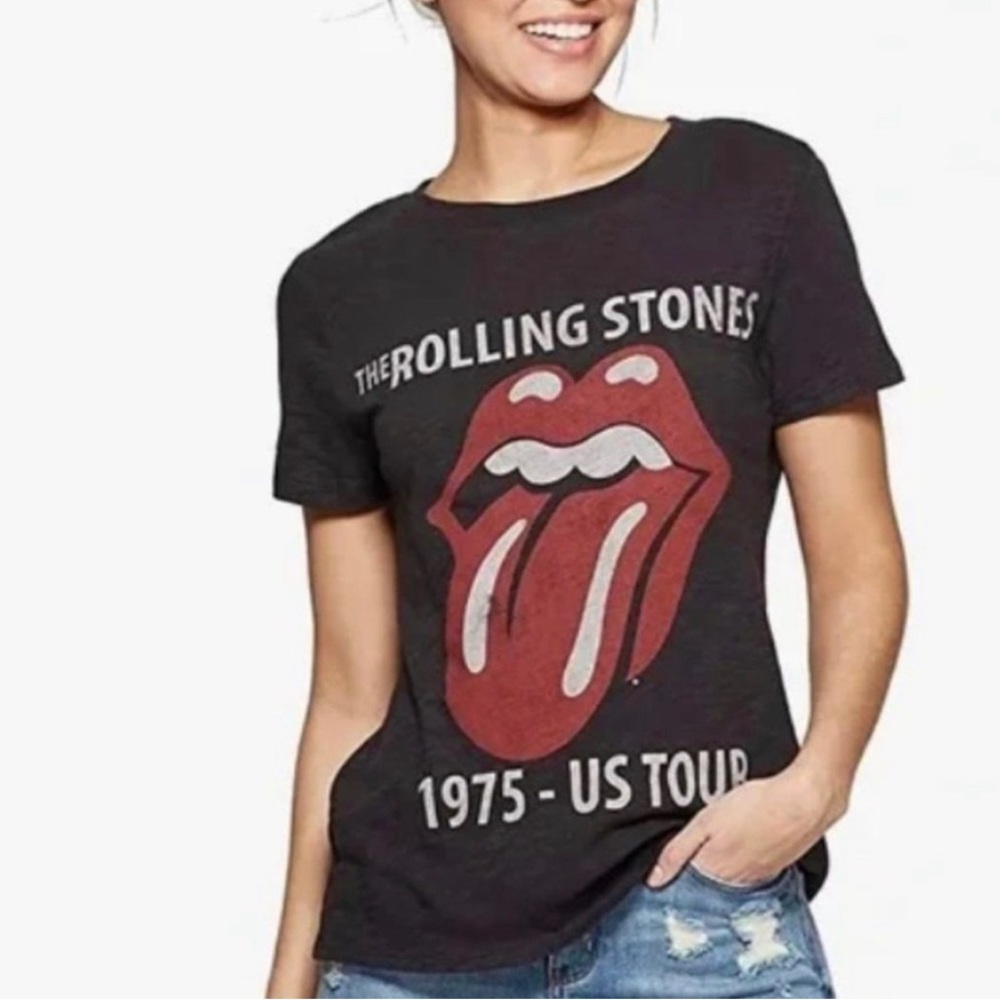 Graphic The Rolling Stones 1975 US Tour Concert T Shirt Large Band Tee L